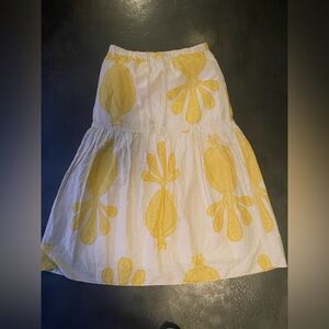cupcakes & cashmere White and Yellow Midi Skirt
